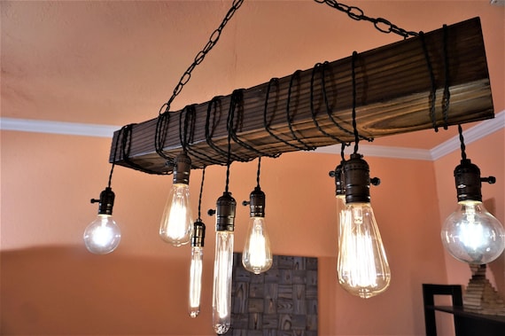 wood beam chandelier -wood chandelier-farmhouse chandelier-rustic wood chandelier