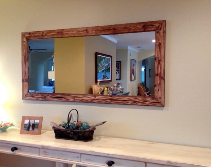 RUSTIC DISTRESSED Mirror Farmhouse Mirror, Rustic Mirror, Bathroom Mirror, Mirror Wall, Farm Mirror