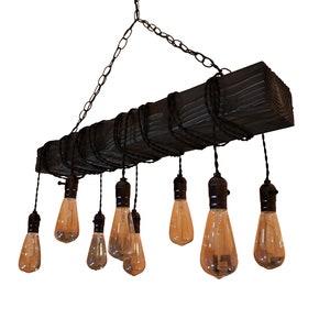 farmhouse chandelier-wood chandelier-rustic chandeliers-chandelier with a touch a navy blue image 3