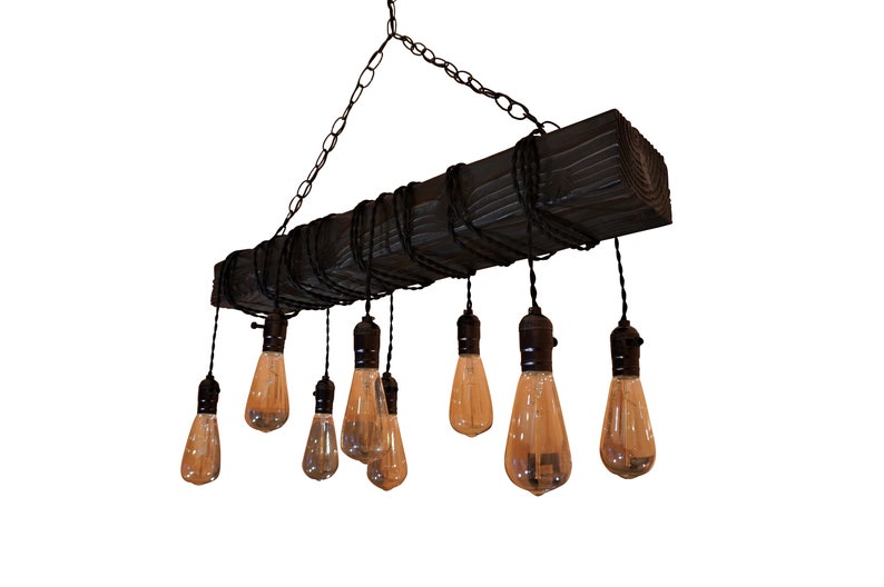 farmhouse chandelier-wood chandelier-rustic chandeliers-chandelier with a touch a navy blue image 3