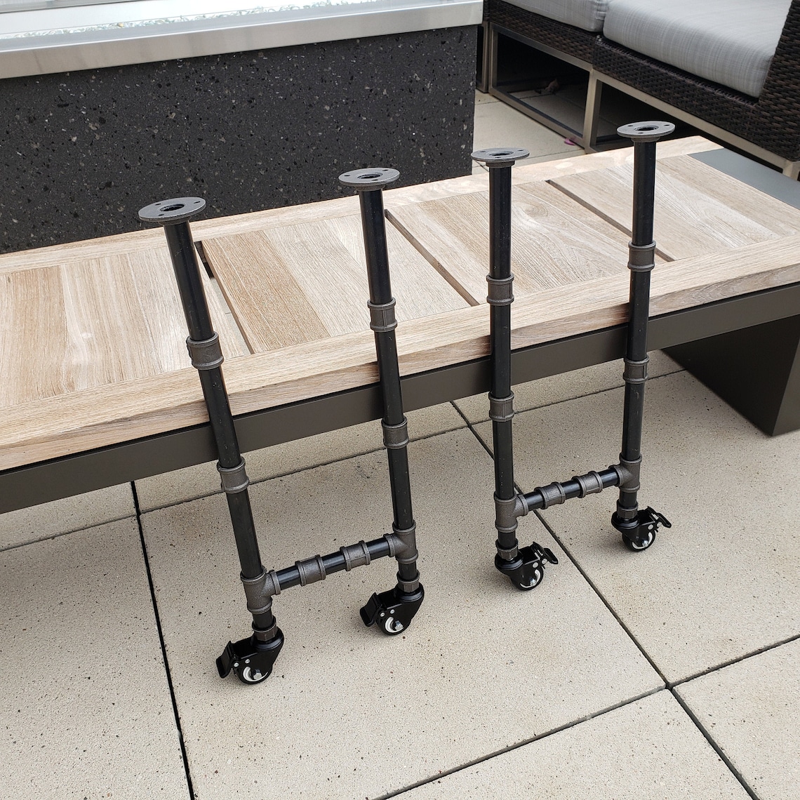 Table legs with casters table legs with wheels industrial Etsy