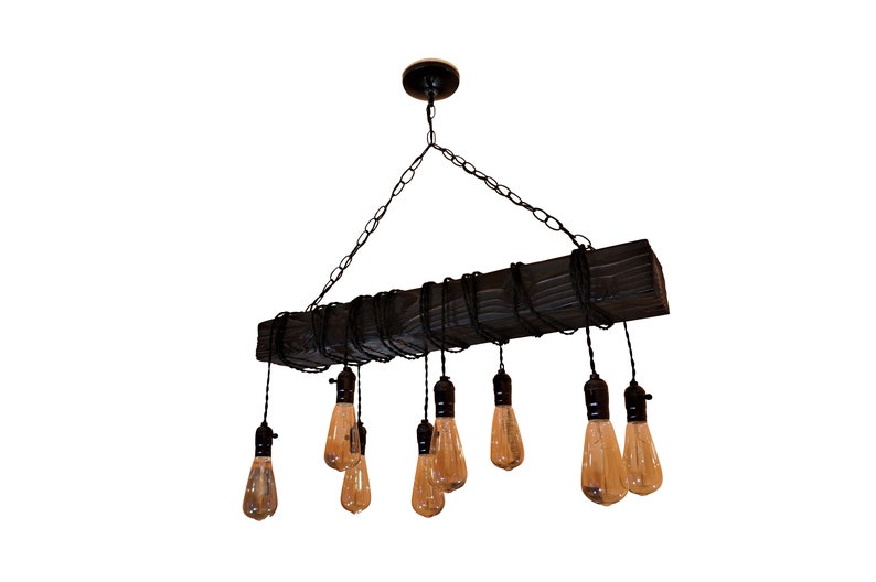 farmhouse chandelier-wood chandelier-rustic chandeliers-chandelier with a touch a navy blue image 2