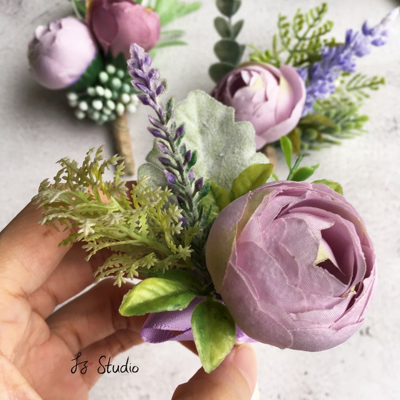 Fake Flower Boutonniere Wrist Corsage Set Camellia Faux Etsy