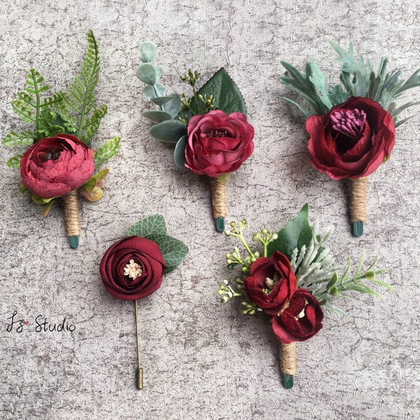 Red Rose Boutonniere Etsy