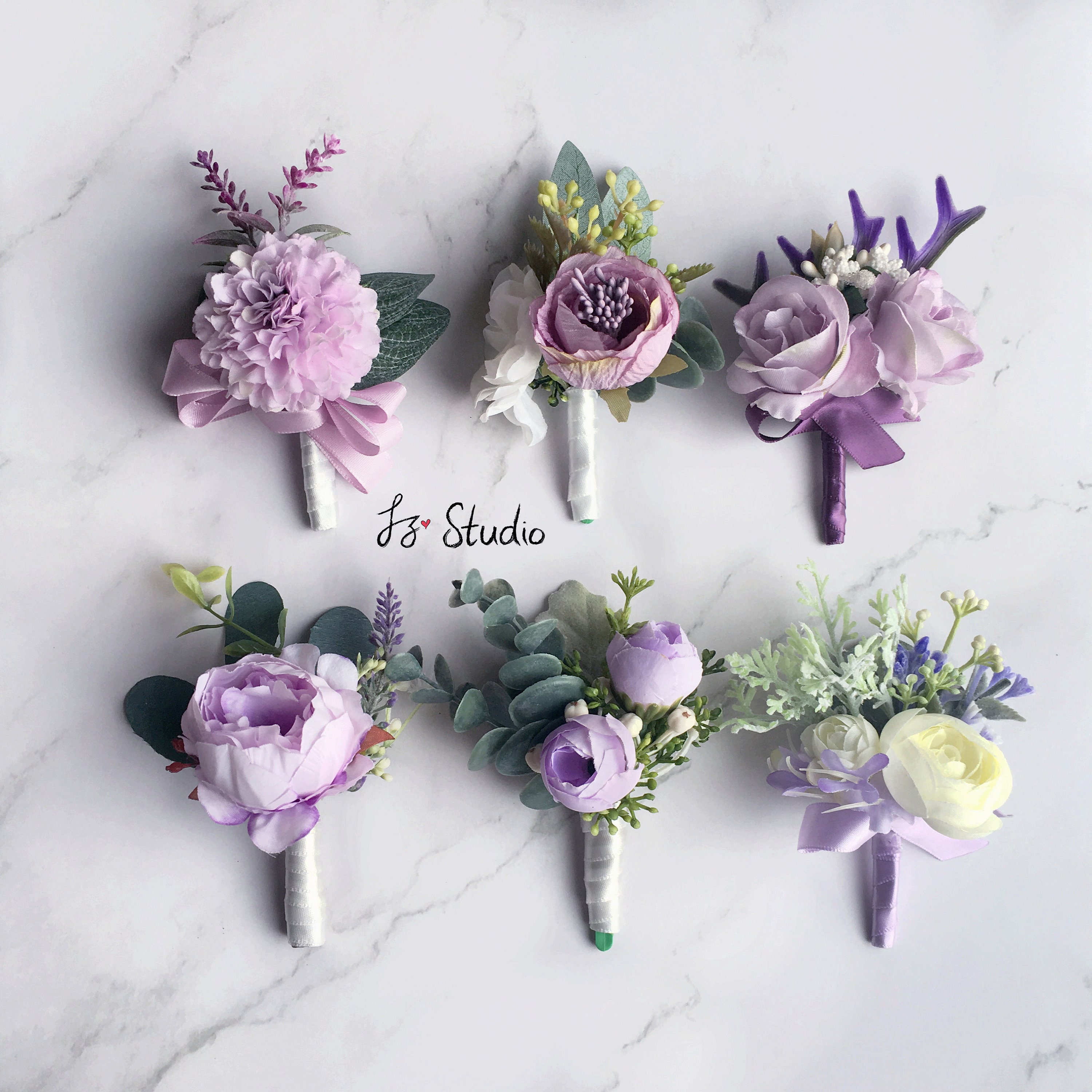 Silk Boutonniere Lilac Lavender Pale Violet Purple Orchid Fake Etsy