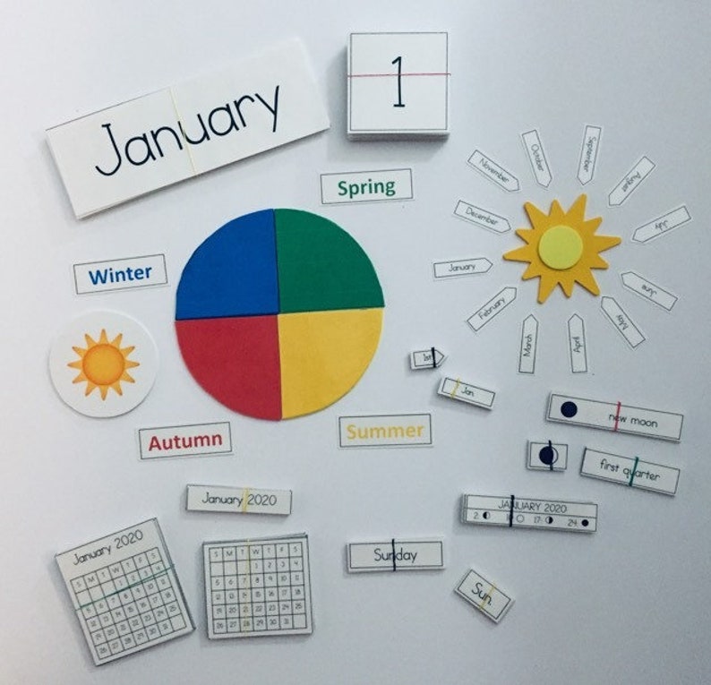 Montessori Calendar Works Seasons Months of the Year | Etsy