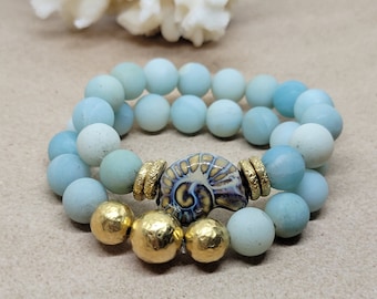 アモゾナイトビーズブレスレット