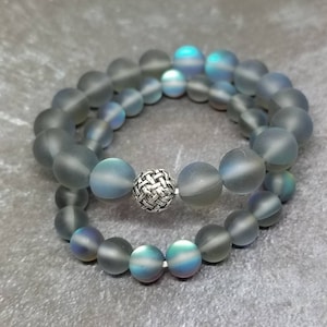 Mermaid glass bracelet/mermaid beaded bracelet/bracelets for women/sterling silver bead bracelet/stretch bracelet/stack bracelet/bracelets