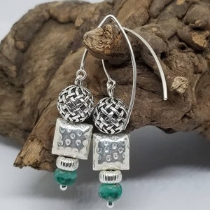 Sterling silver dangle earrings/dangle earrings/boho earrings/trending jewelry/gift for her/chandelier earrings/Czech glass bead earrings