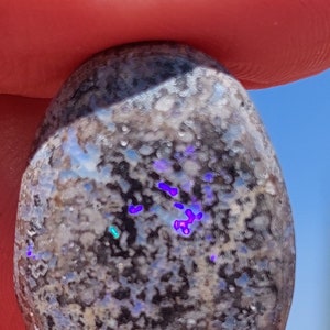 16  Ct Black Leopard Opal, Cabochon from Mexico.