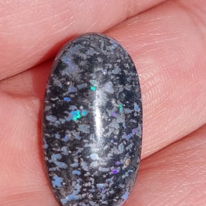 5 Ct Black Leopard Opal, Cabochon from Mexico.