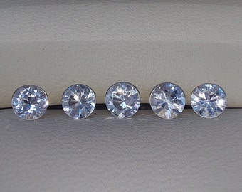 Set of 5, 4mm Pink Danburite Round cut Gemstones - Mexico, Faceted, for Jewelry IF, Untreated