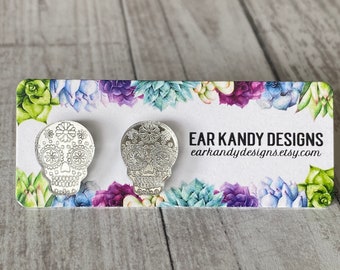 Calaveras de azúcar plateadas