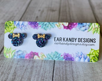 Ratón de niña: brillo azul y morado