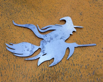 Witch | Witch on a Broom | Halloween Decoration | Metal Wall Art