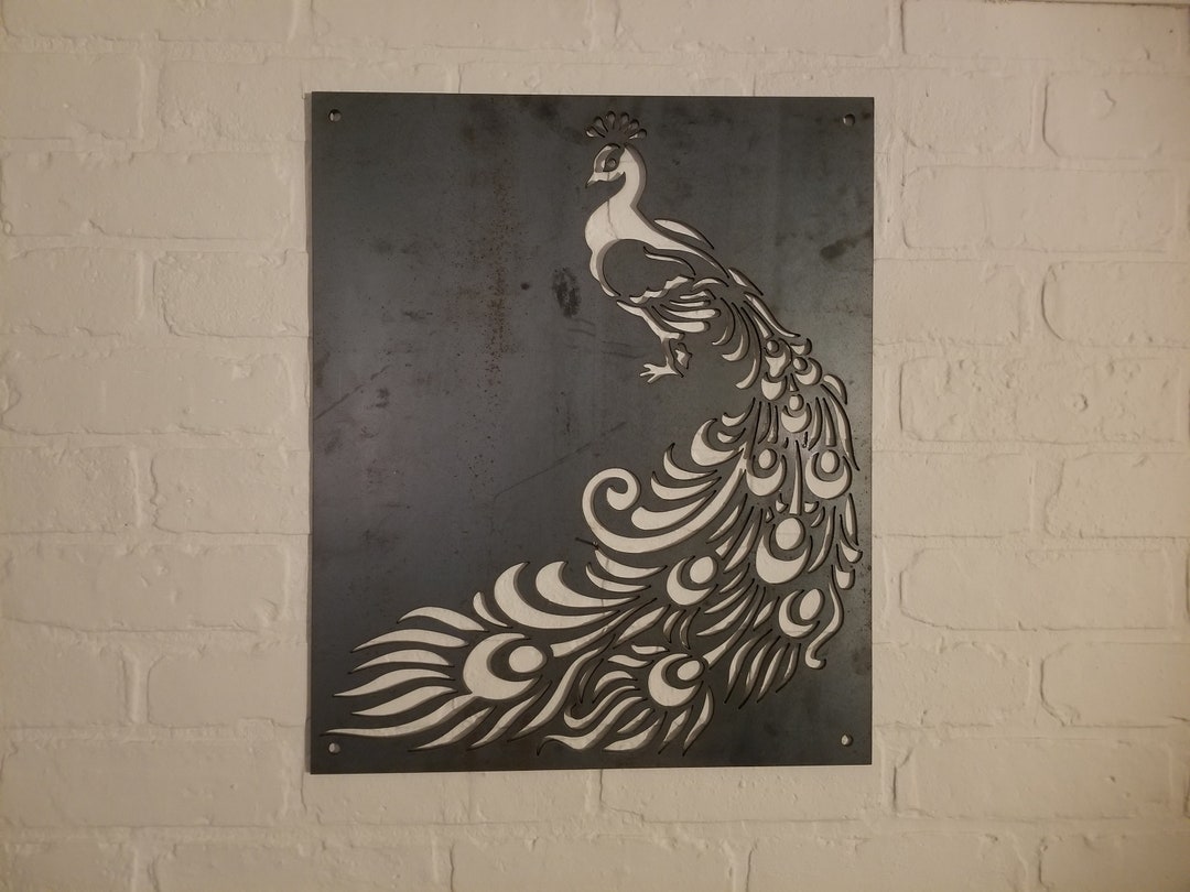 Peacock Metal Wall Art Home Decor Etsy