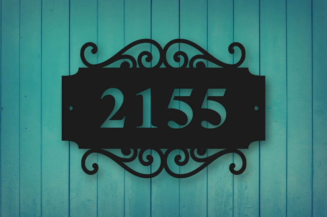 Decorative Address Sign Custom Horizontal Address Sign - Etsy
