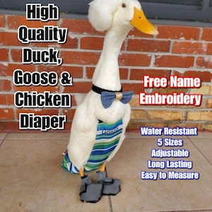 High Quality NEW STYLE Adjustable Diaper Harness for Duck Chicken Goose - Open tail - Water Resistant Lining - Patent Pending