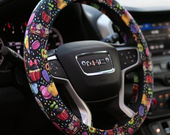 Disney Fan's Steering Wheel cover Black Snacks