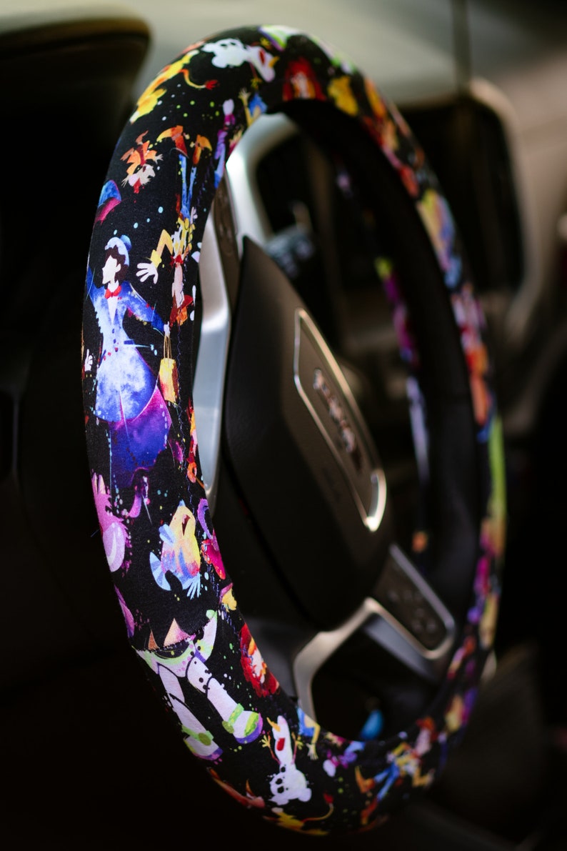 Disney Fan's Steering wheel cover Black Silhouettes Etsy