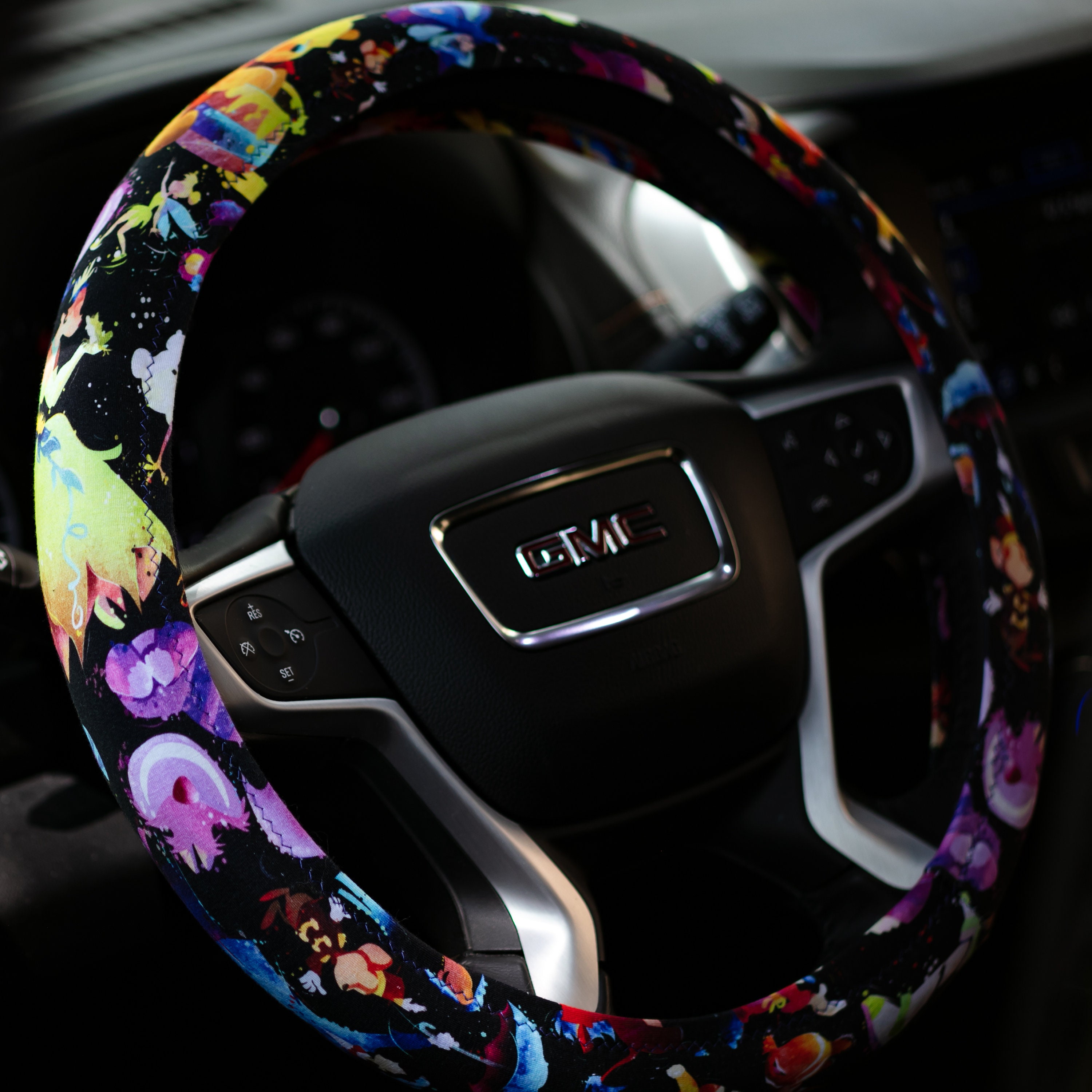 Disney Fan s Steering Wheel Cover Black Silhouettes Etsy
