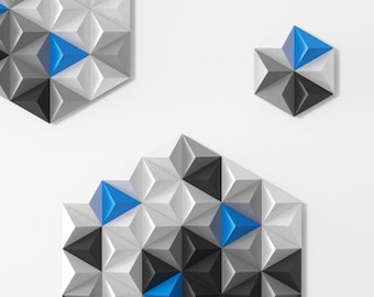 PDF Download, Polygonal Tiles, 3D papercraft, DIY wall decor, Wall tile, Mosaic tiles, Mosaic tiles for crafts, Geometric, 3d wall art