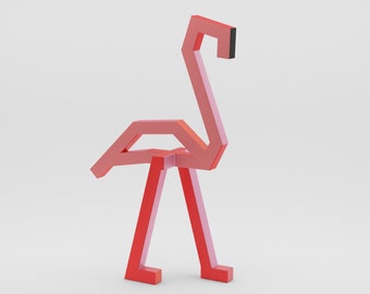 Svetsprojekt, DIY-flamingoskulptur, CNC-skärning av metall, DXF-mall, plasmaskärare, metallhantverk, TIG-svetsning, lågpolymodell