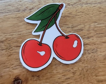 Cherries Sticker/ Fruit sticker/ Vinyl sticker/ Journal sticker/ Laptop sticker/ Laminated die cut sticker