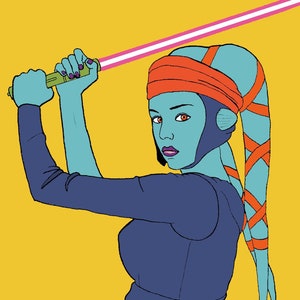 Star Wars Jedi Aayla Secura 8&quot;x6&quot; art print
