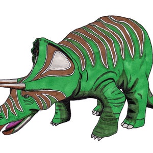 Triceratops 12&quot; x 8&quot; Art Print- PaleoArt for Dinosaur Fans