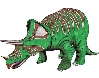 Triceratops 12" x 8" Art Print- PaleoArt for Dinosaur Fans