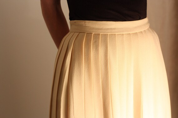Early 80s Evan-Picone Pleated Wool Midi Skirt - S