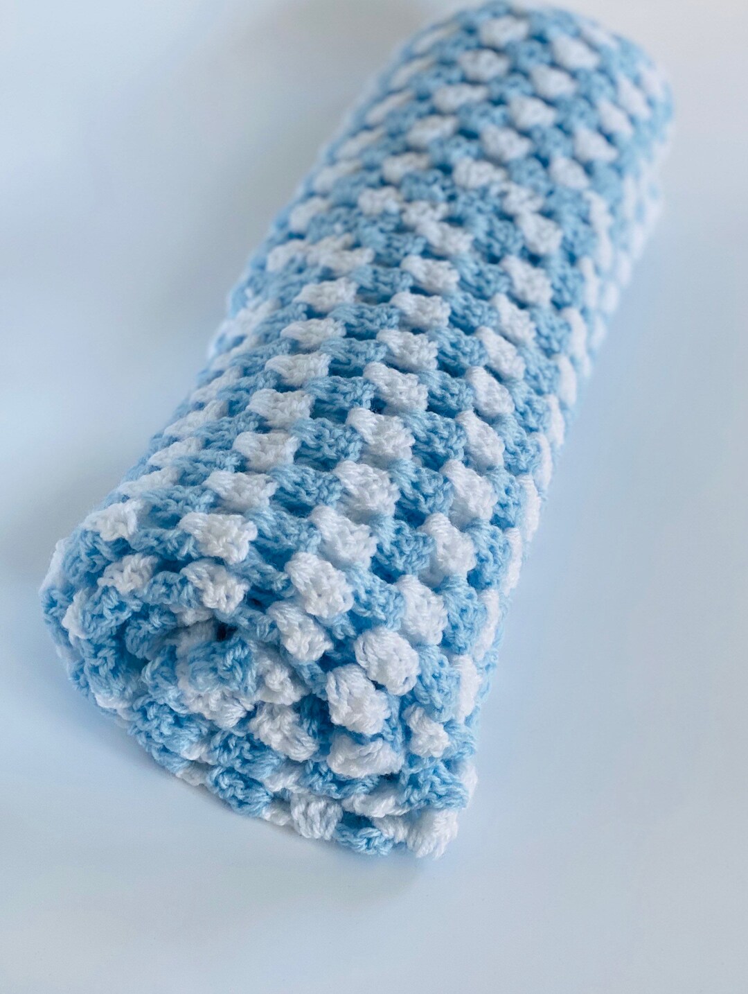 Blue White Baby Blanket Unique Baby Shower Gift for Baby Boy Etsy