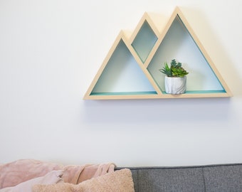 Mountain Shelf, Floating Shelf, Geometric Shelves, Mountain Shelf Decor, Wood Mountain Shelf, Mountain Shelves, White Shelves, Black Shelves