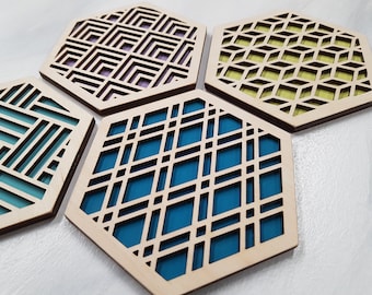 Modern Wooden Trivet – Mix & Match Geometric Set, Handmade in Canada, Build Your Own Natural Kitchen Decor, Mid Century Housewarming Gift