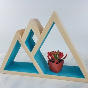Small Mountain, Floating Shelf, Geometric Shelves, Mountain Shelf Decor, Wood Mountain Shelf, Mountain Shelves, Adventure Art, Kids Room Art