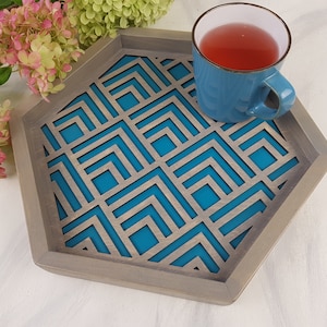 Bandeja de mesa de centro, Bandeja de servicio de madera, Diseño propio, Bandeja moderna, Bandeja de café, Decoración de mesita de noche, Bandeja Catch All, Catch All, Bandeja de baratijas