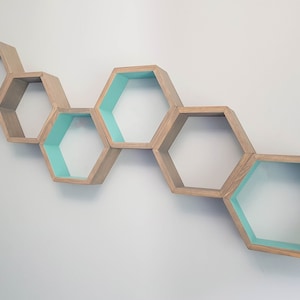Large Hexagon Shelves, Floating Shelves, Decorative Shelves, Bedroom Shelves, Modern Shelves,  Living Room Shelves, Kitchen Wall Shelves