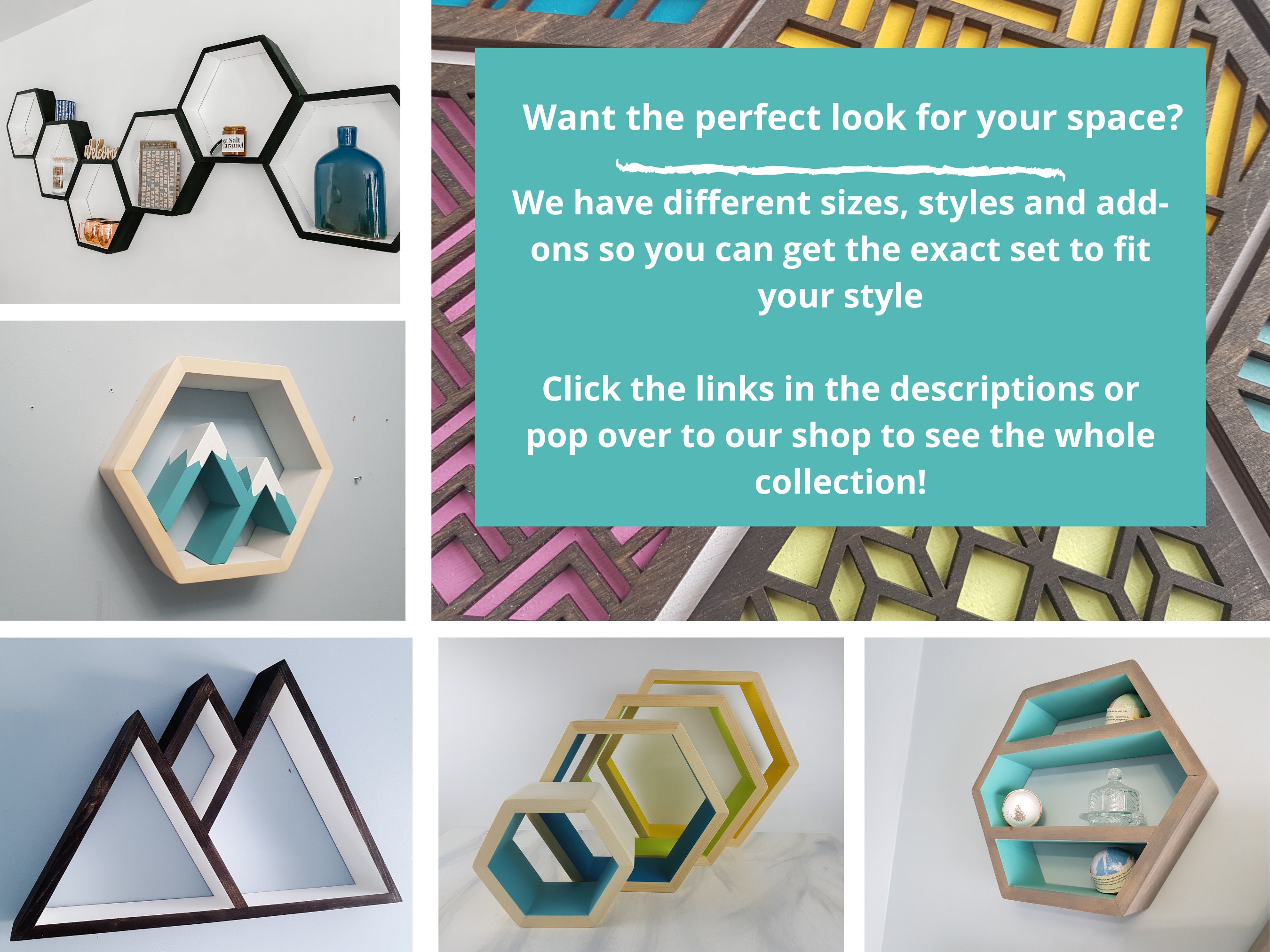 Large 16 Hexagon Shelves Black Shelves Floating Etsy Canada
