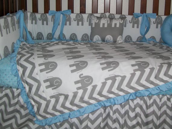 blizzard elephant 13 piece crib bedding set