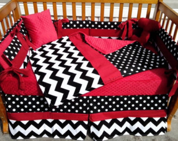 Custom POLKA DOT and CHEVRON Crib Bedding Set Etsy Australia