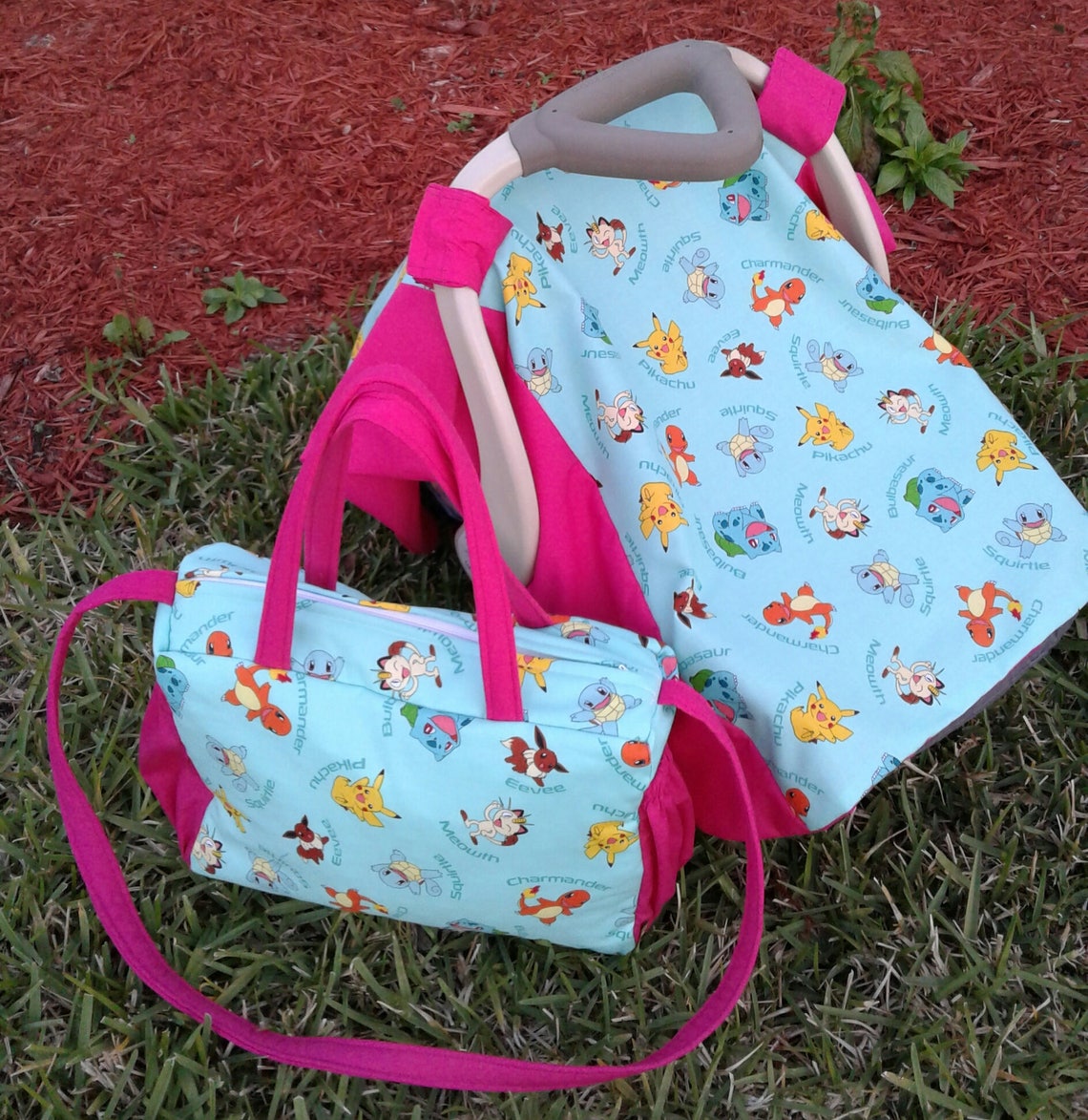 NEW POKEMON Diaper Bag & Infant car seat canopy/tent | Etsy