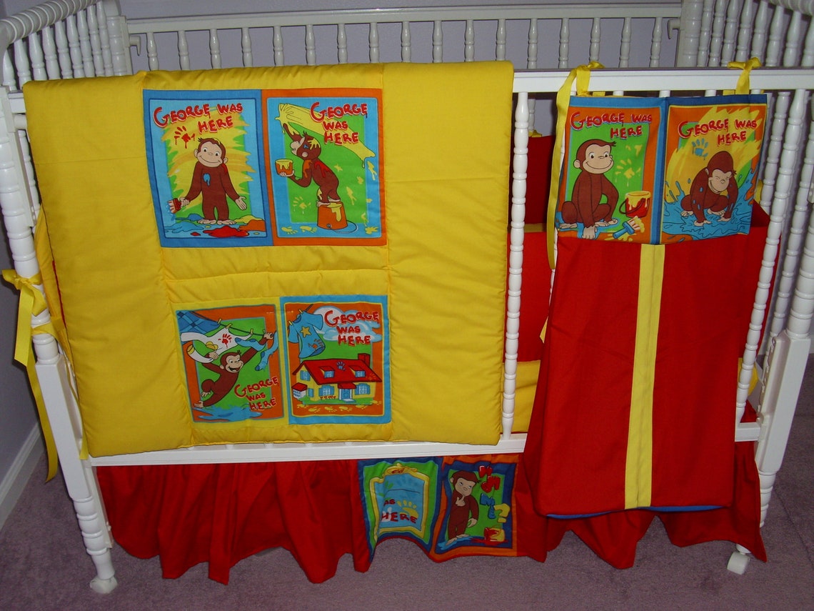 Curious Crib bedding Set Custom Made Colors Etsy