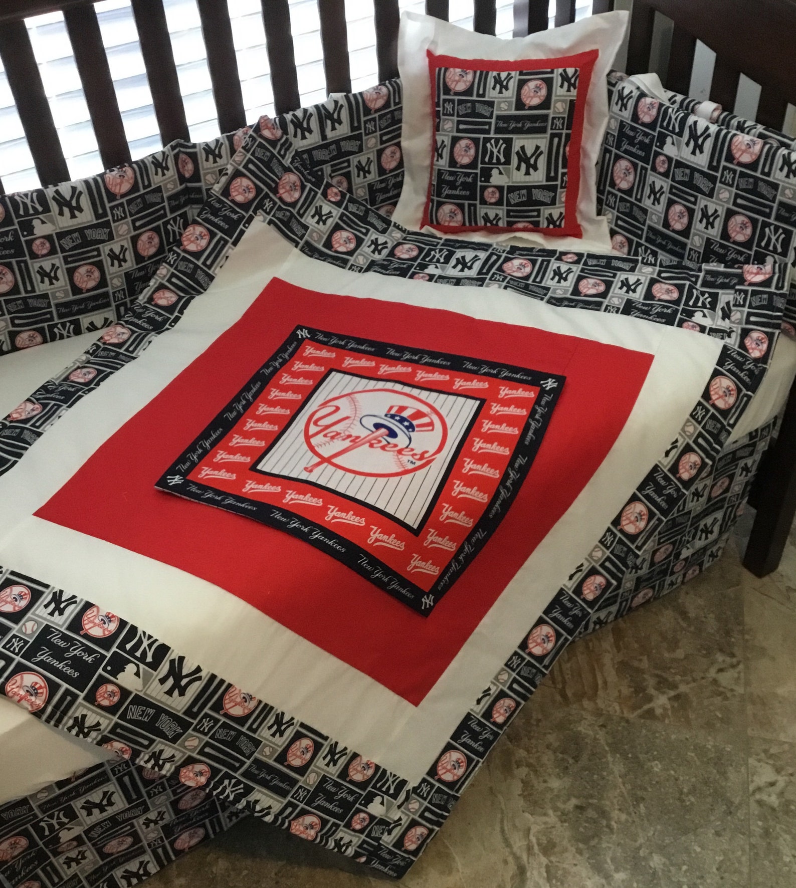 NEW YORK YANKEES Custom Made to Order Crib Bedding Set by Etsy