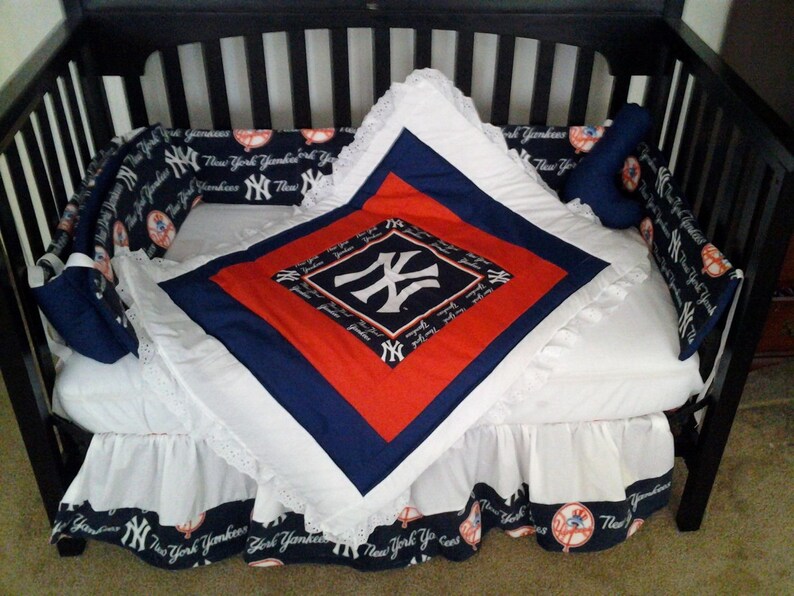 New York Yankees Rare Panel Custom Made To Order Crib Bedding Set