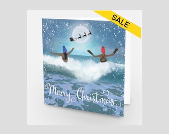 Wild Swimming Christmas Card | Swimmers Gift | Open Water | Sea | Lake | cold water | Swim Friend | Sale