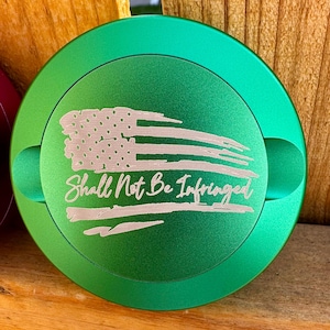 Zyn Nicotine Pouch Tin | Snus Tin | Engraved American Flag and Shall not be Infringed | Aluminum Nicotine Pouch Tin | Zyn Tin