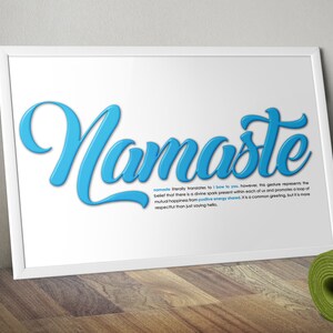 Cheerful NAMASTE poster with definition | DIGITAL DOWNLOAD