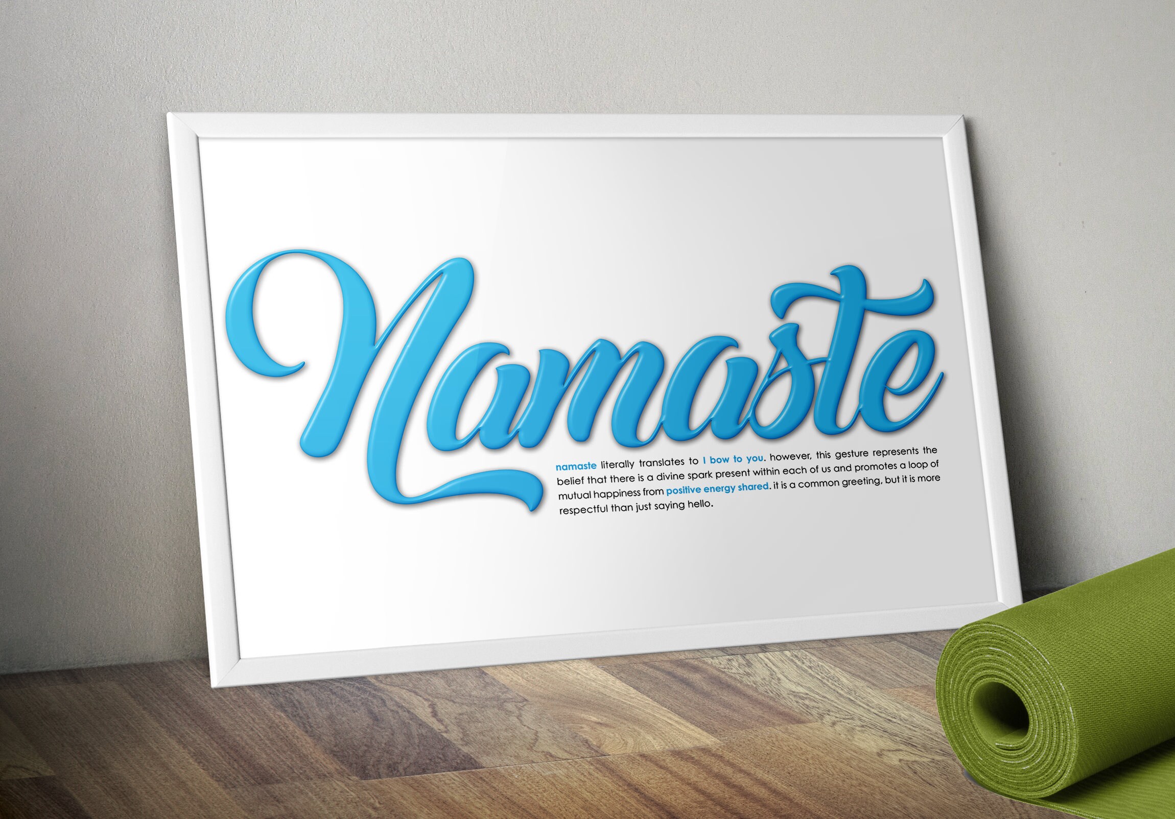 Cheerful NAMASTE poster with definition DIGITAL DOWNLOAD Etsy