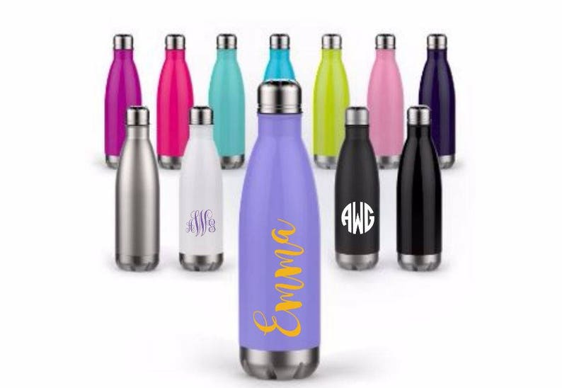 Personalized stainless steel water bottle. Monogram water bottle. Custom design bottle. Monogram gift. Bridal party gifts. Name